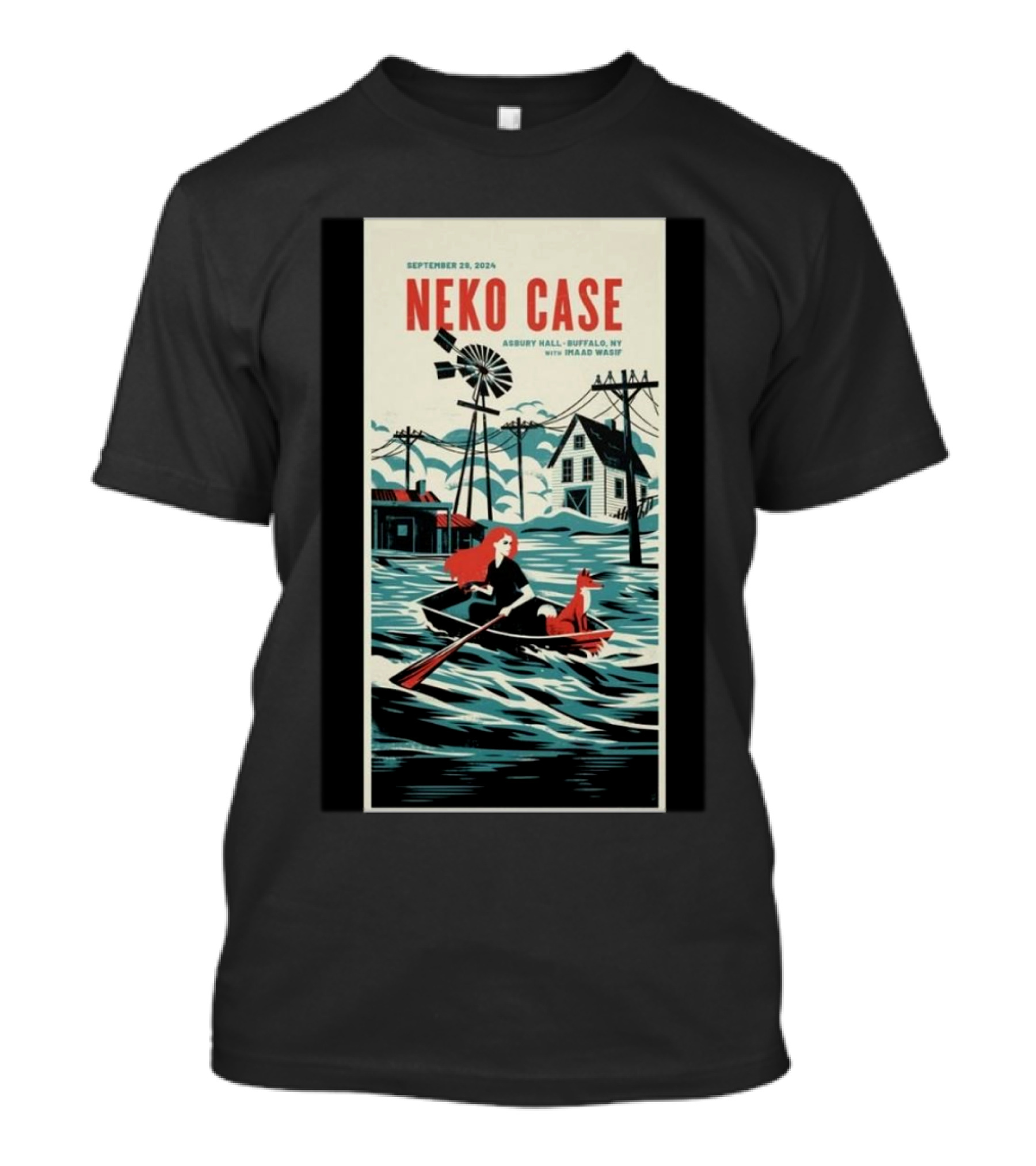 Neko Case September 29 2024 Asbury Hall Buffalo NY Gondola Scene With Windmill And Dog T-Shirt