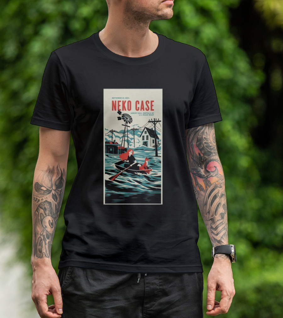 Neko Case September 29 2024 Asbury Hall Buffalo NY Gondola Scene With Windmill And Dog T-Shirt