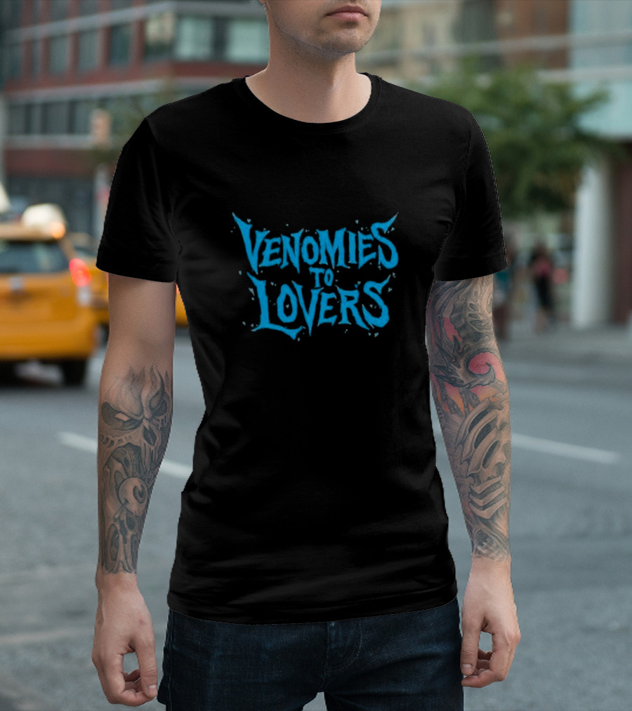 Venomies To Lovers Super Yaki Text Blue T-Shirt