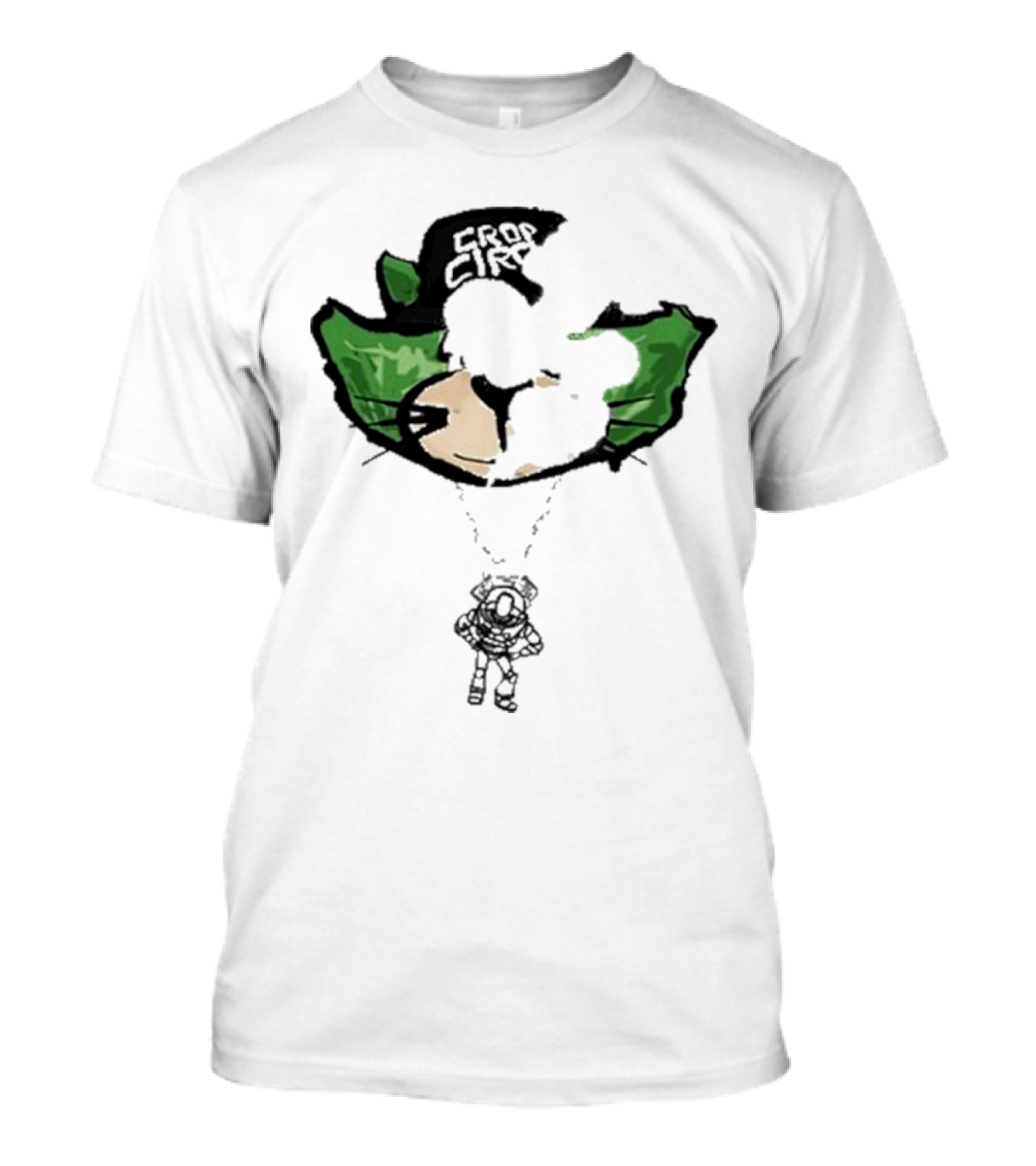 Crop City Astronaut Cat Parachute Puff Print T-Shirt