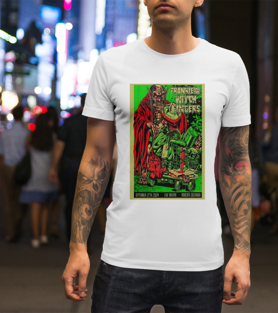 Frankie And The Witch Fingers Fox Theatre Boulder Colorado September 27th 2024 Concert Poster Alien Creature T-Shirt