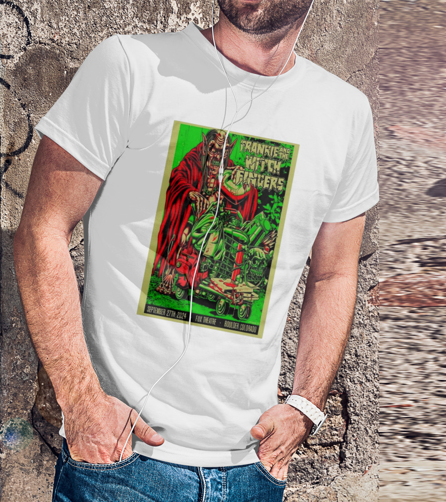 Frankie And The Witch Fingers Fox Theatre Boulder Colorado September 27th 2024 Concert Poster Alien Creature T-Shirt