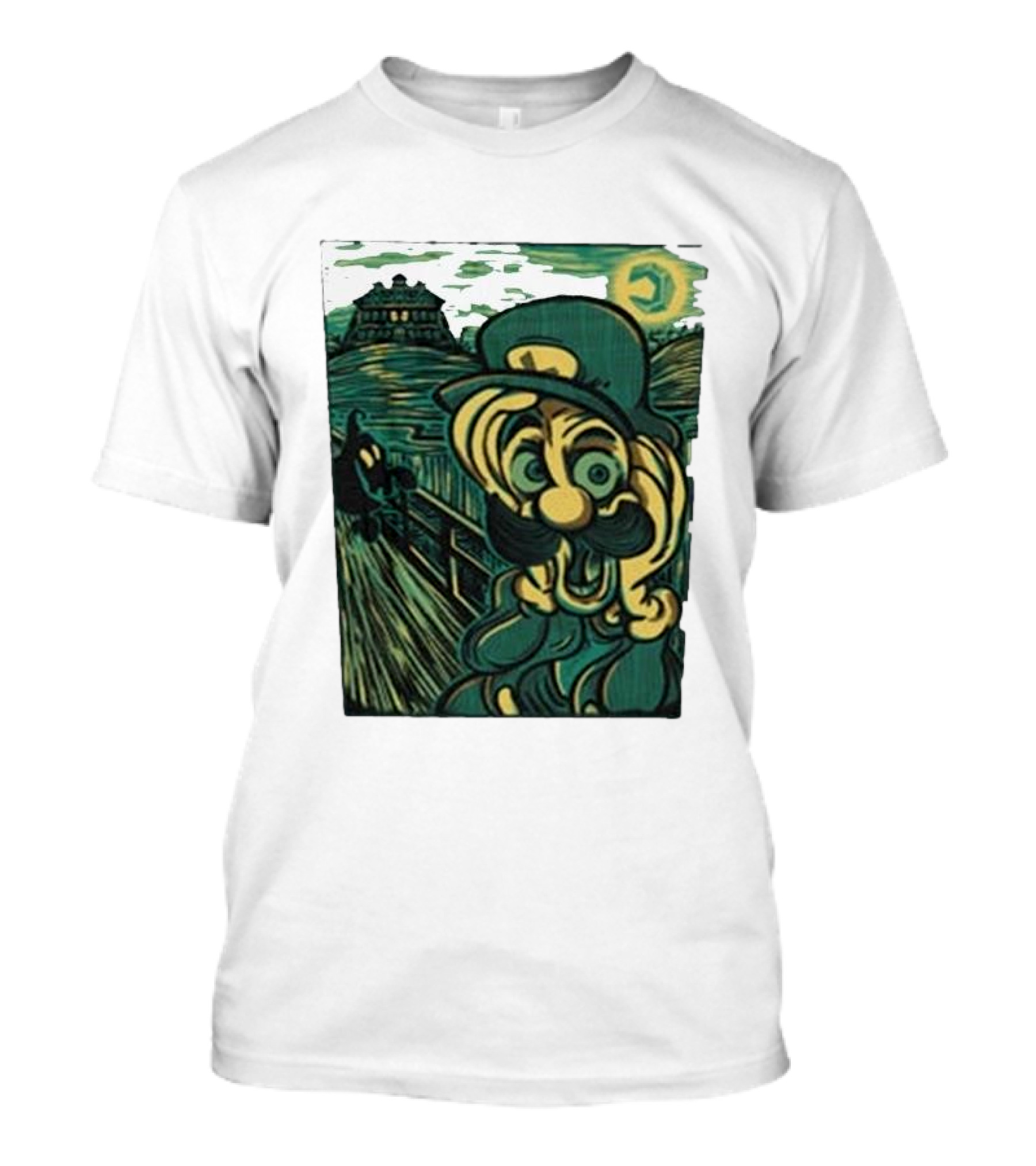 Haunting Grounds Jaimonster Luigi Scream Van Gogh Starry Night T-Shirt