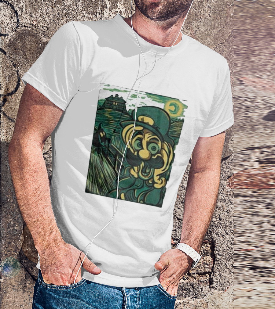 Haunting Grounds Jaimonster Luigi Scream Van Gogh Starry Night T-Shirt