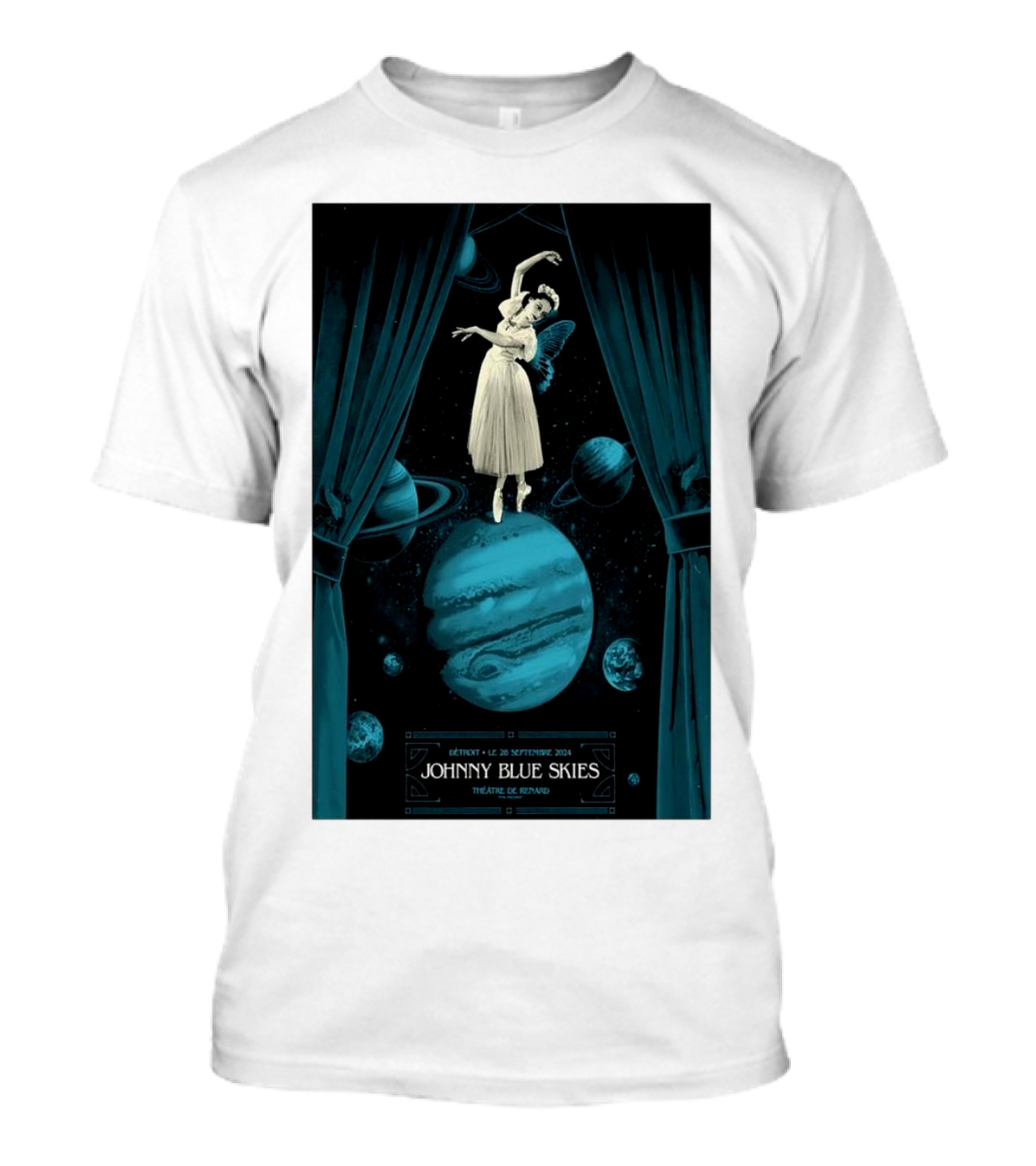 Johnny Blue Skies Detroit Sep 28 2024 Fox Theatre Planetary Performance T-Shirt