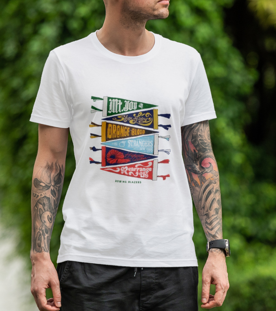 Rowing Blazers Mt Joy Silver Lining Orange Blood Strangers Rearrange Us T-Shirt