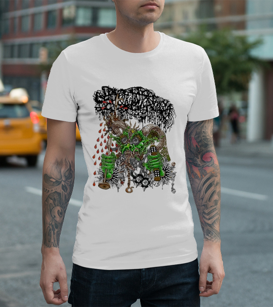 Sanguisugabogg Medievil Monster with Blood and Chains Elements T-Shirt