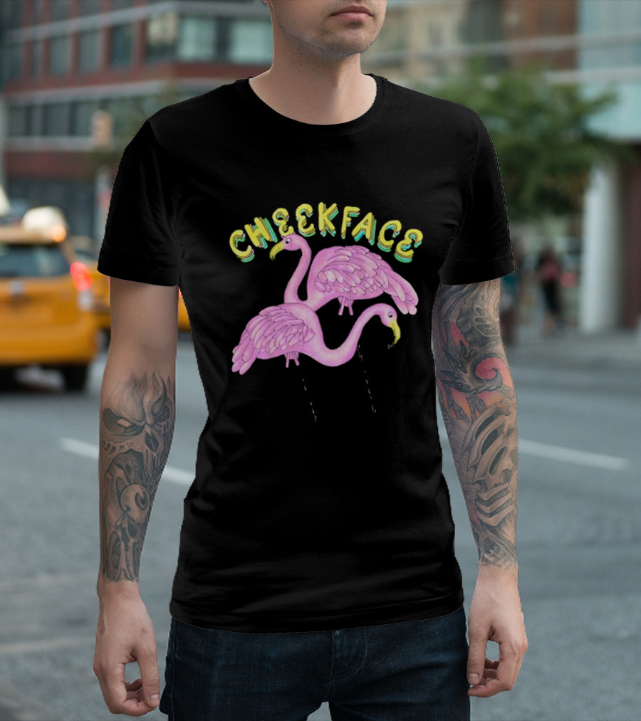 Cheekface Pink Flamingos T-Shirt