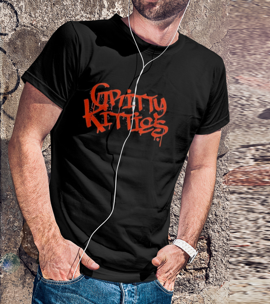Detroit Baseball Gritty Kitties Text T-Shirt