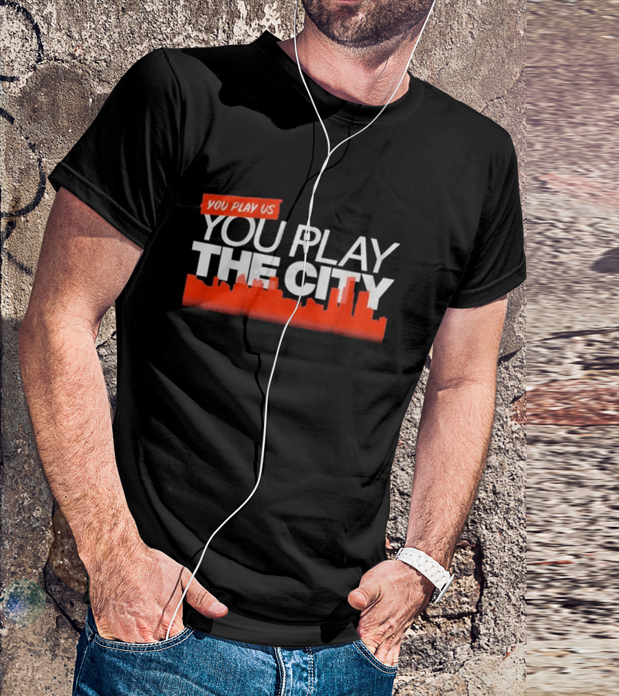 Detroit Baseball Skyline You Play Us You Play The City T-Shirt