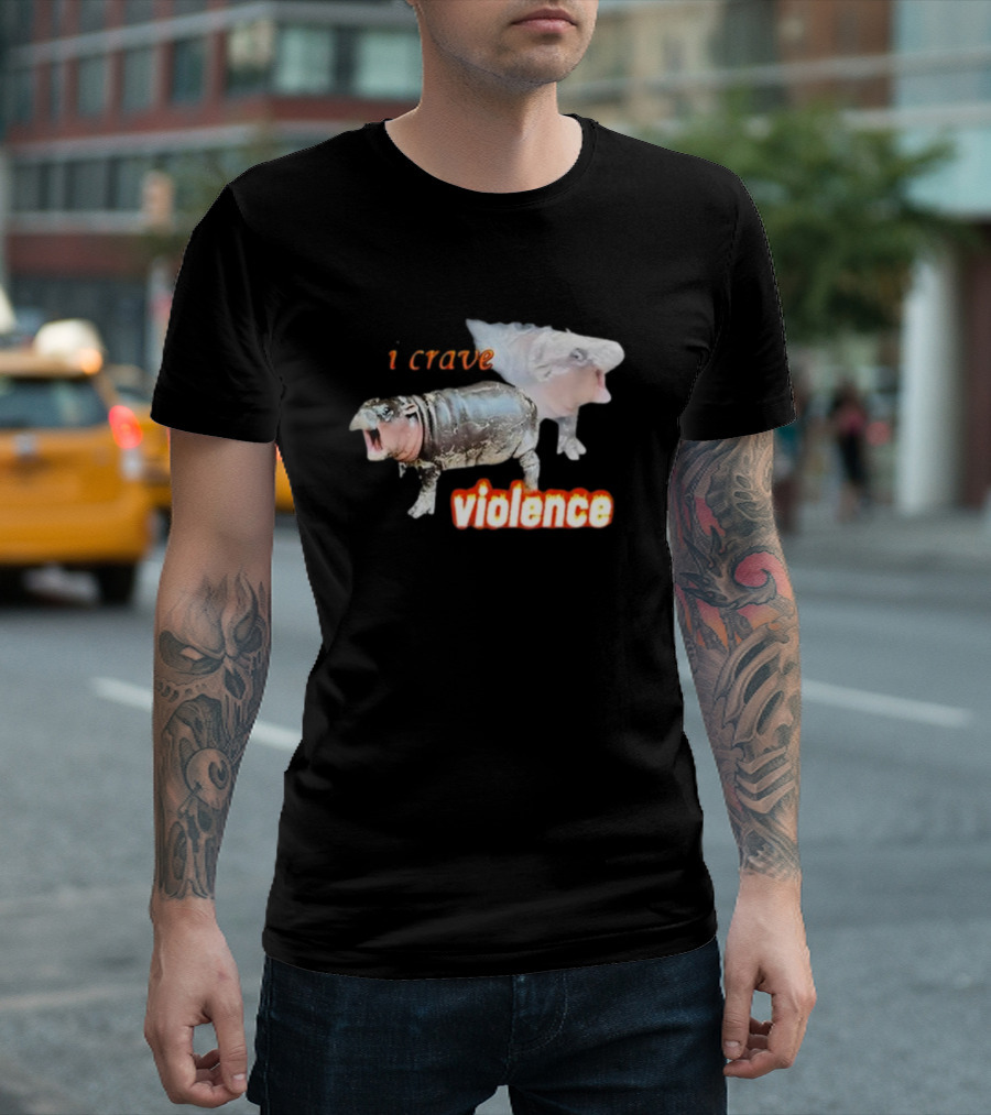 I Crave Violence Moo Deng Animal Mashup T-Shirt