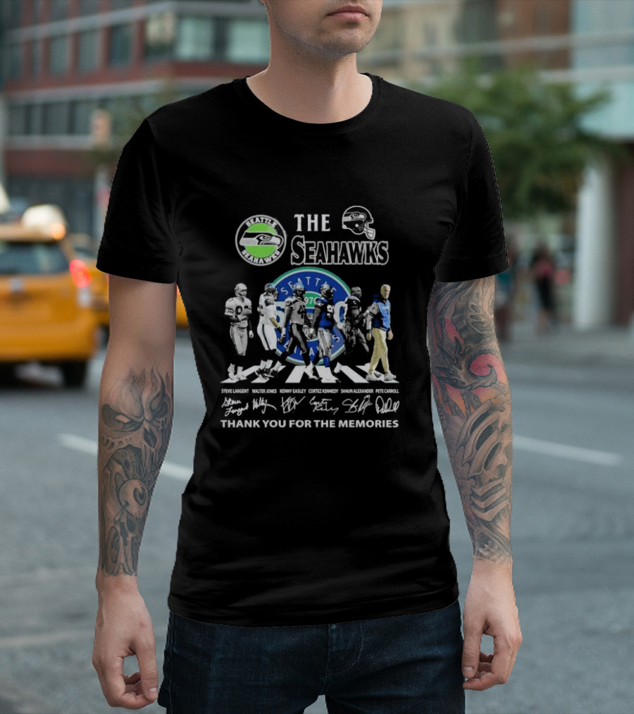 Seattle Seahawks 50th Anniversary Thank You For The Memories With Iconic Players And Coaches T-Shirt