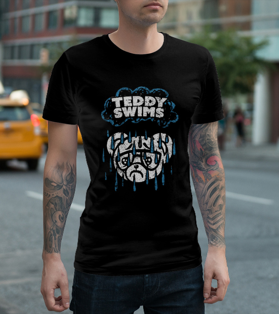 Teddy Swims Sad Bulldog Rainy Day Cloud T-Shirt