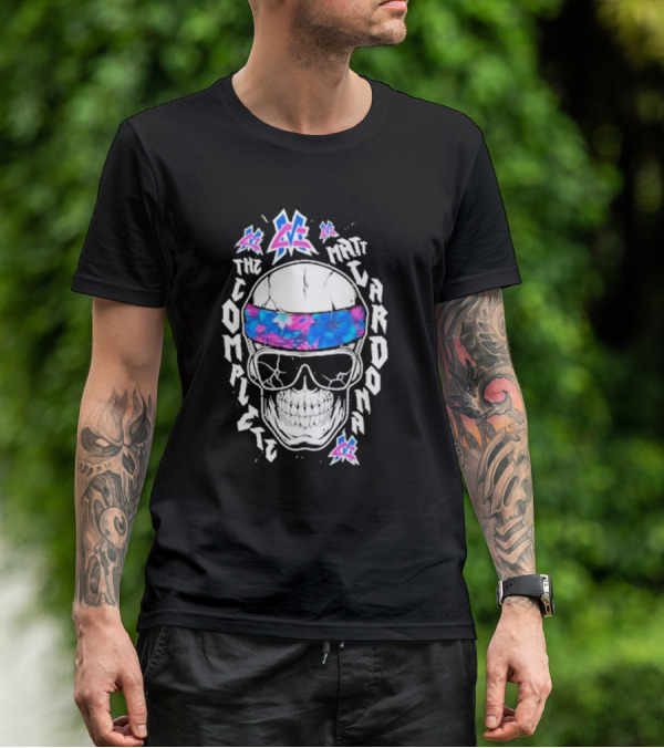 Matt Cardona The Complete Hawaii Skull And Sunglasses Floral Headband T-Shirt