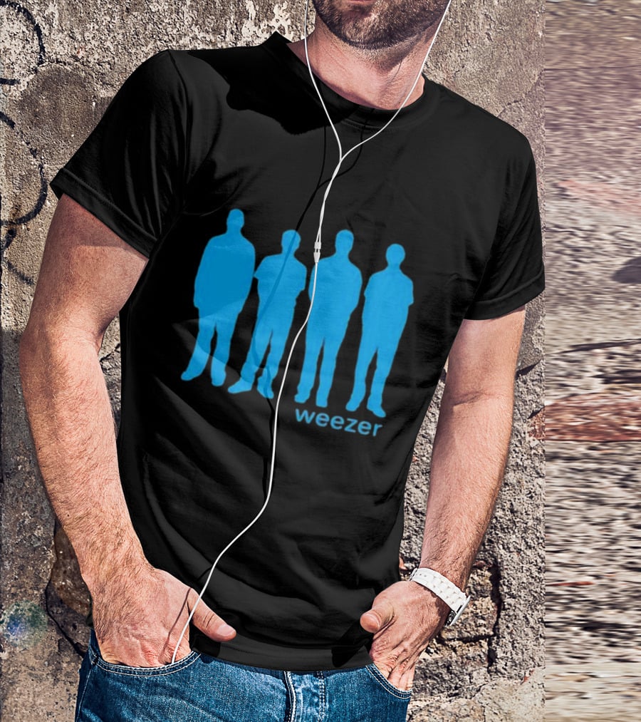 Weezer Blue Album Cover Silhouette Band Members T-Shirt