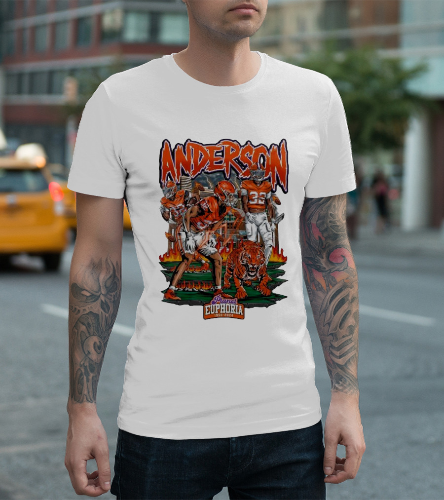 Anderson Planet Euphoria 1950-2024 Football and Tiger T-Shirt