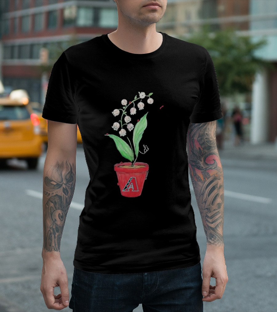 Arizona Diamondbacks Lilies and Ladybugs Tiny Turnip Toddler Planter T-Shirt