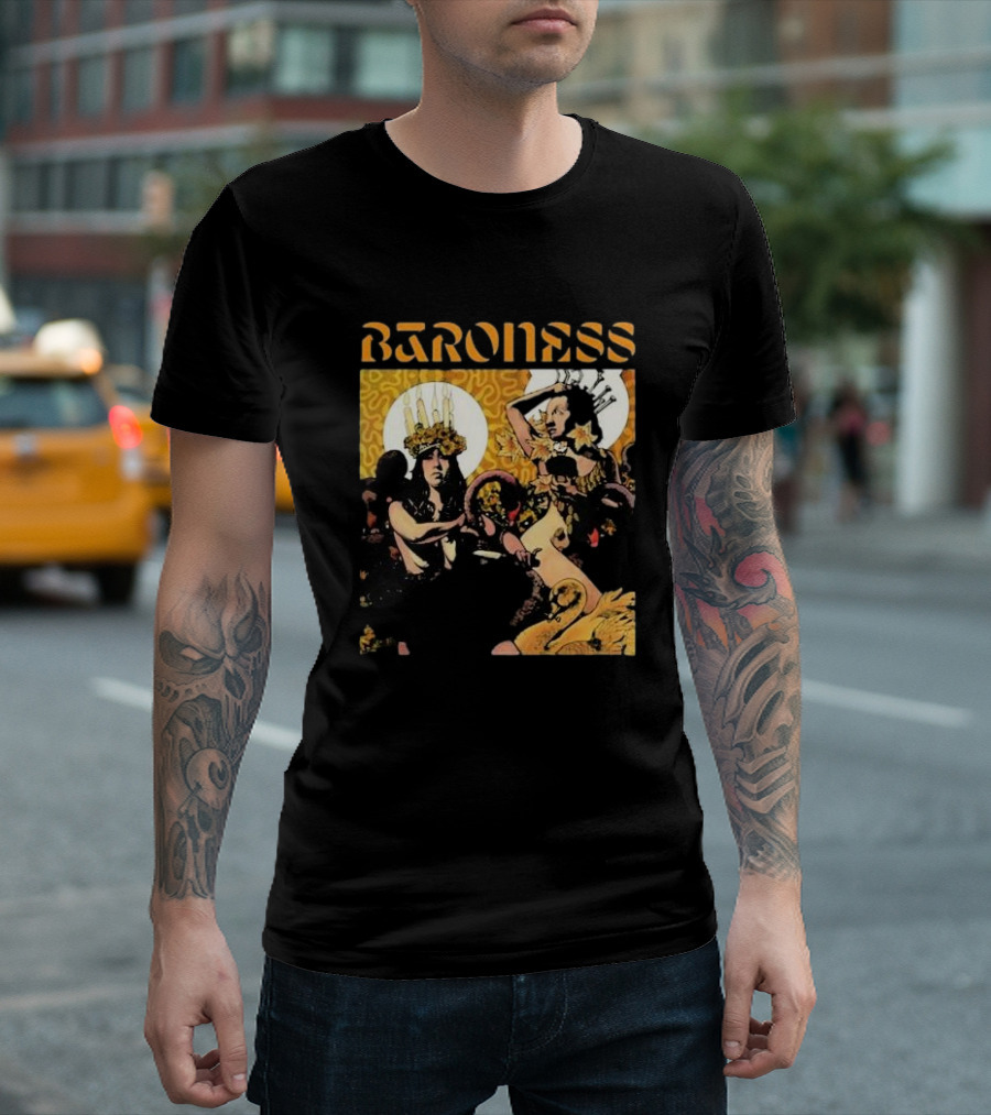 Baroness Yellow Psychedelic Art Ensemble T-Shirt