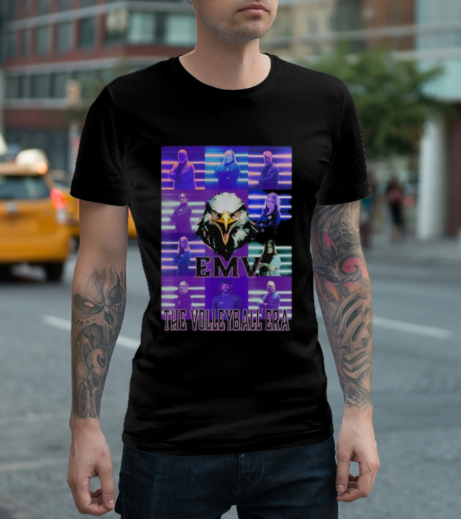 EMV The Volleyball Era Eagle Team Members in Neon Lights T-Shirt