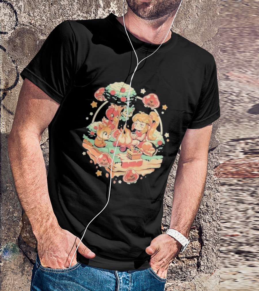 Hunter Campfire Adventure Bounty Girl Vintage Geek Forest Creatures T-Shirt