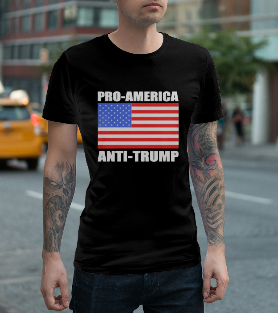 Pro America Anti Trump American Flag T-Shirt
