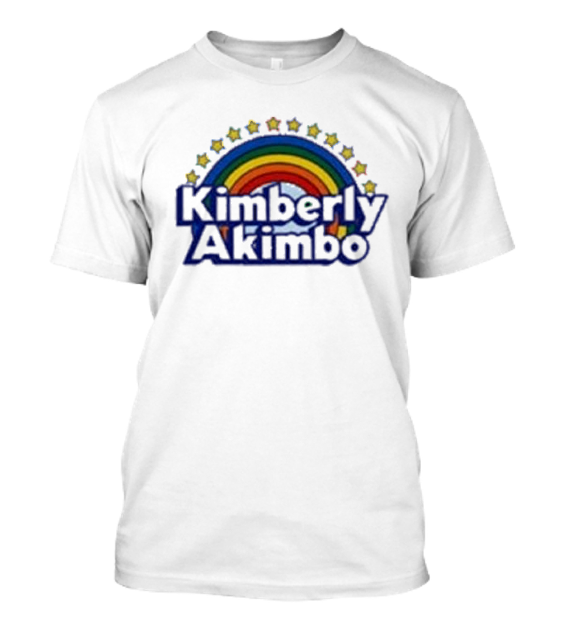 Kimberly Akimbo Rainbow Stars Retro Style With Arch T-Shirt