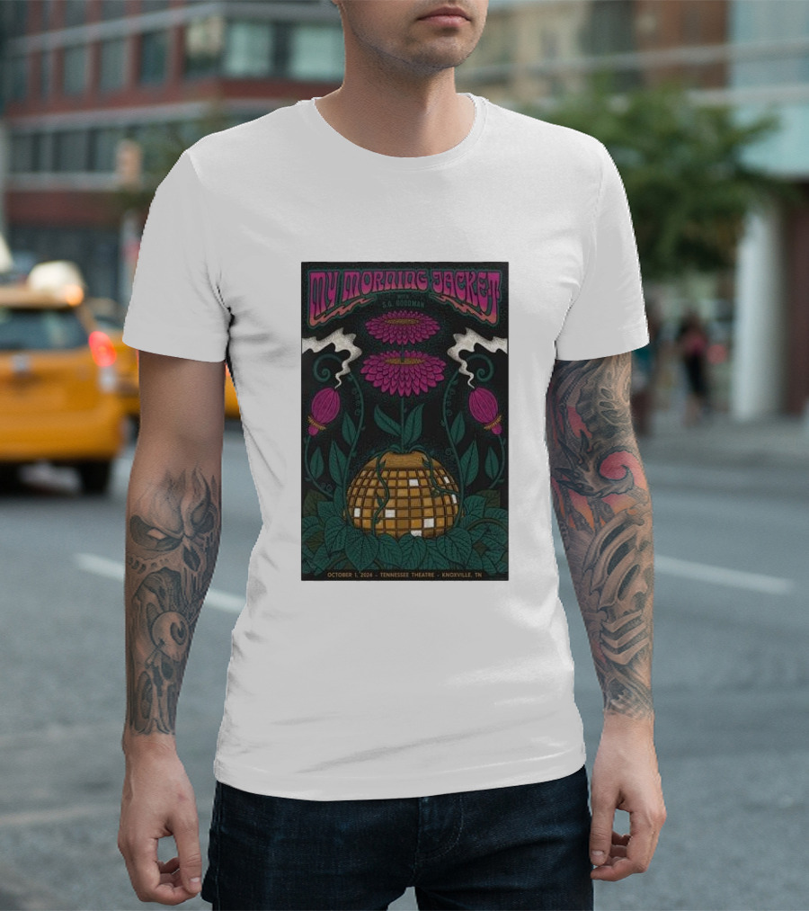My Morning Jacket S.G. Goodman October 1 2024 Tennessee Theatre Knoxville TN Floral Disco Ball T-Shirt