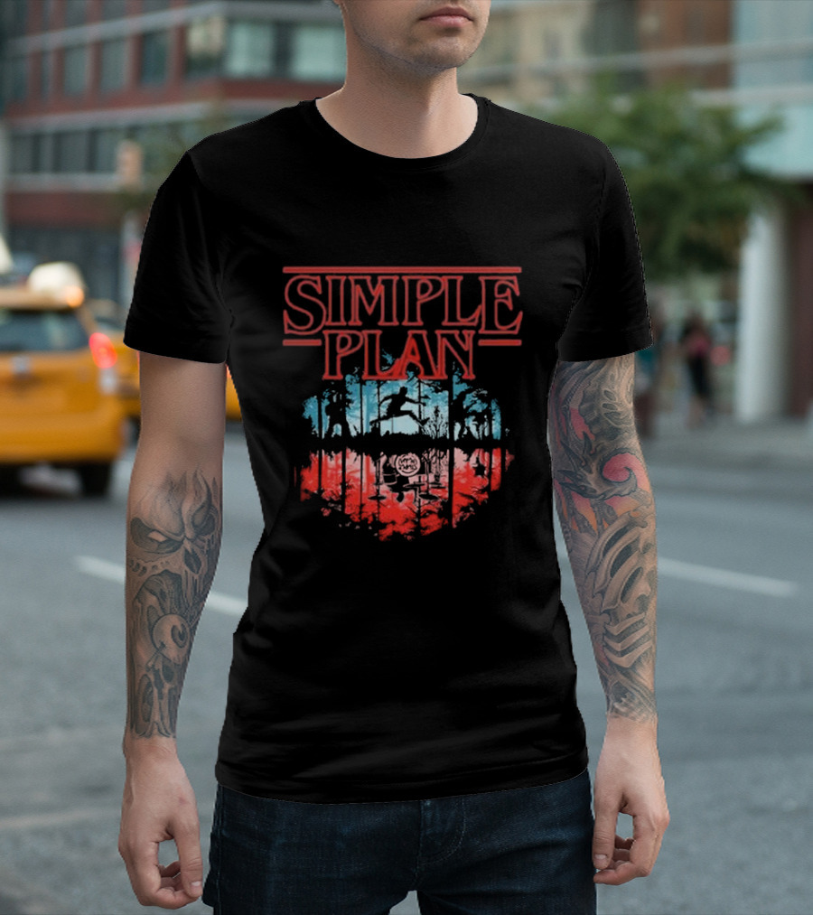 Simple Plan Halloween Jump Forest Silhouette Reflection T-Shirt
