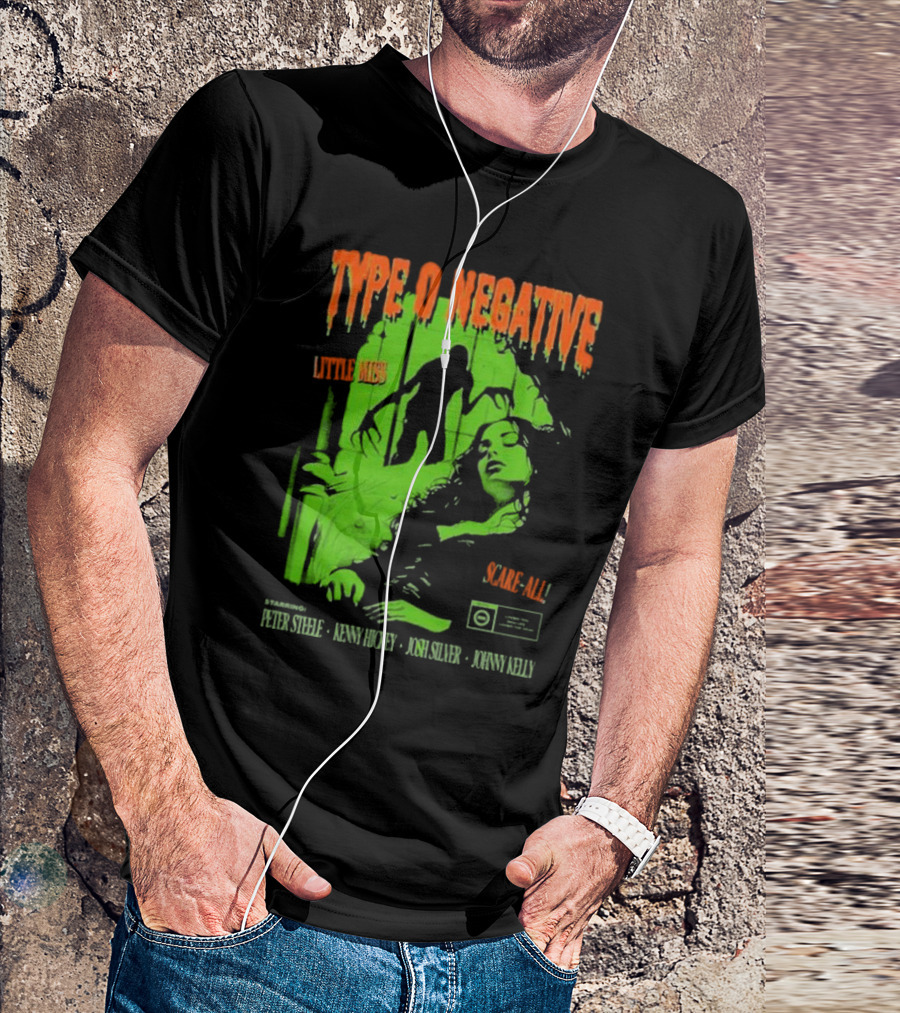Type O Negative Little Miss Scare-All Horror Starring Peter Steele Kenny Hickey Josh Silver Johnny Kelly T-Shirt