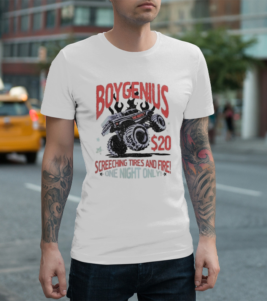 Boygenius $20 The Boys Screeching Tires And Fire One Night Only T-Shirt