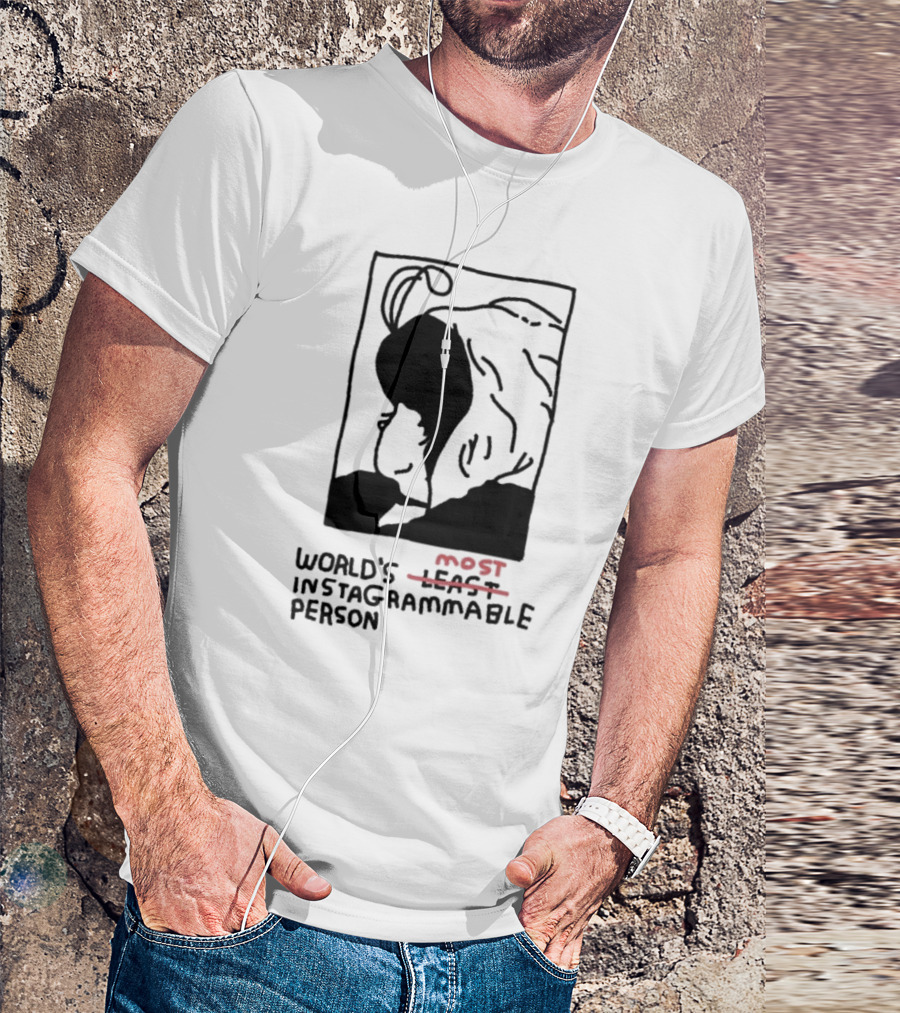 World's Least Instagrammable Person Hoodie Character Line T-Shirt