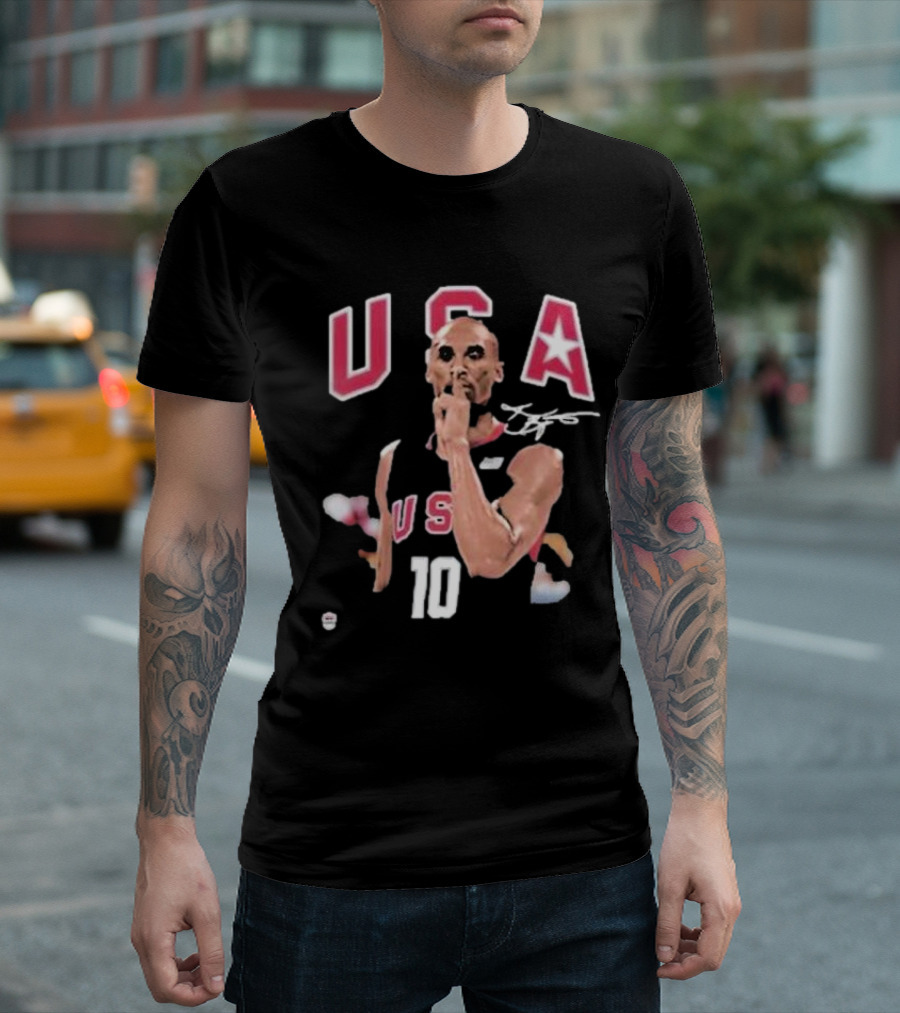 USA 10 Basketball Legend Silence Gesture T-Shirt