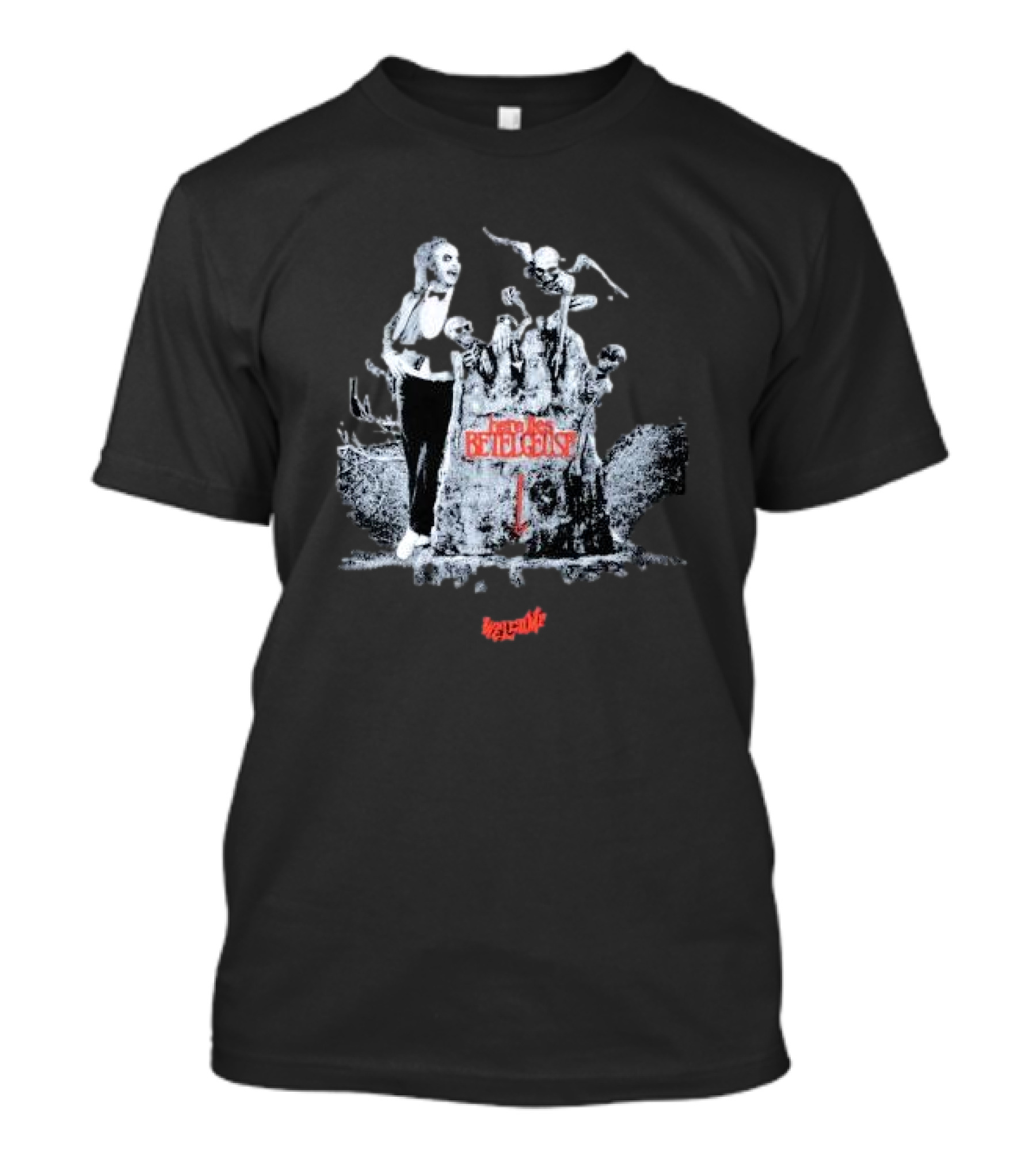 Beetlejuice Tombstone Welcome With Skeleton Creatures T-Shirt