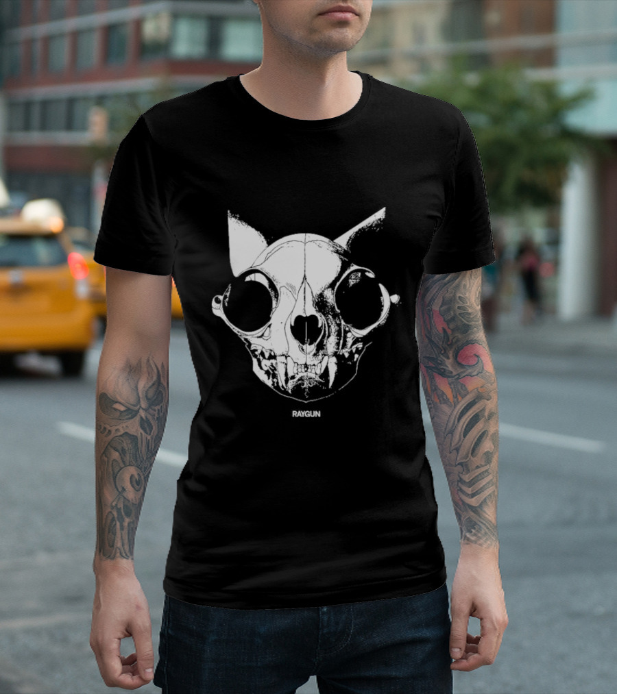 Cat Skull Raygun Heavyweight T-Shirt