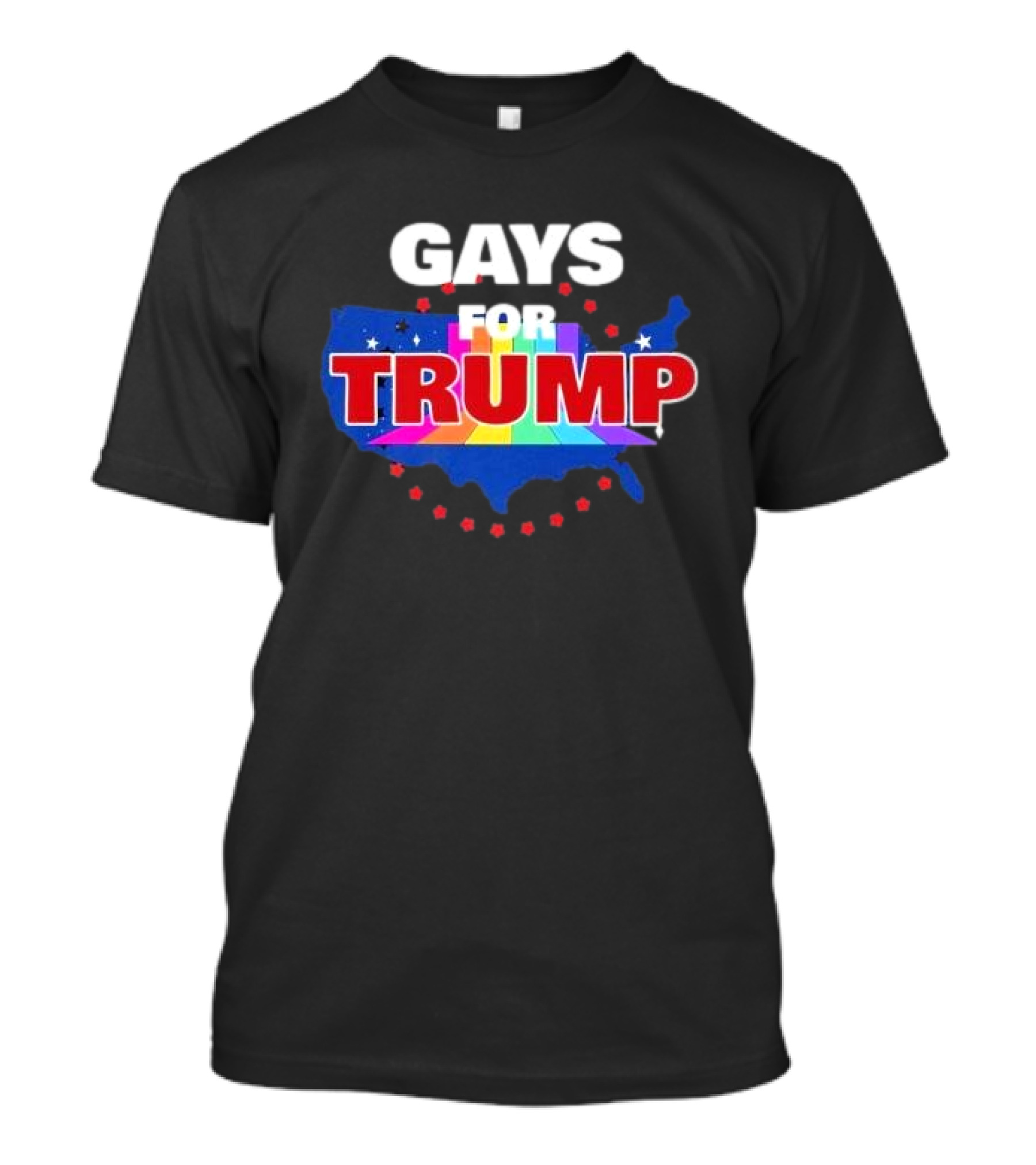 Gays For Trump USA Map Rainbow Stars T-Shirt