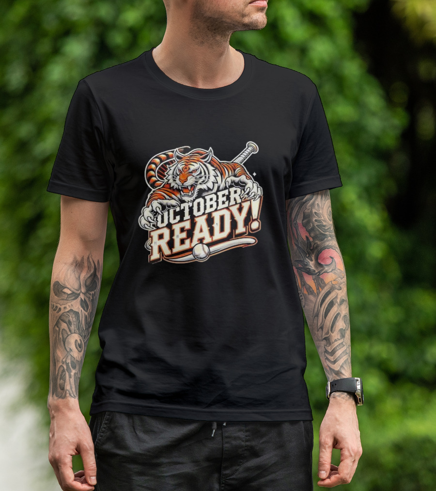 October Ready Baseball Tiger Fan Detroit Tigers T-Shirt