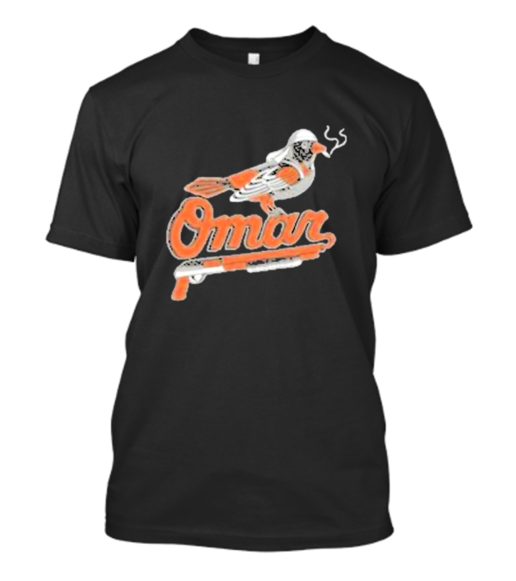 Omar The Wire Baltimore Oriole Bird Smoking Shotgun T-Shirt