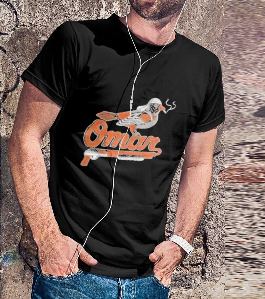 Omar The Wire Baltimore Oriole Bird Smoking Shotgun T-Shirt