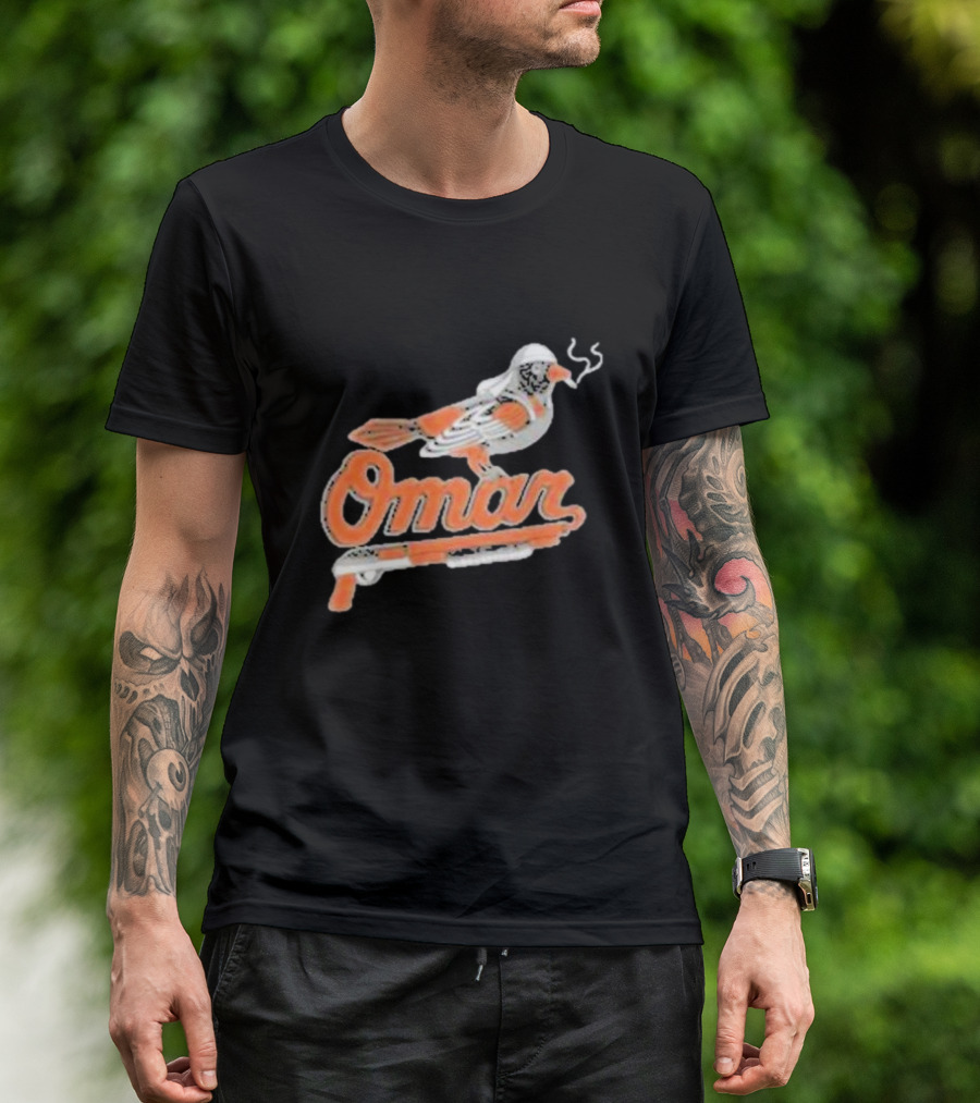 Omar The Wire Baltimore Oriole Bird Smoking Shotgun T-Shirt