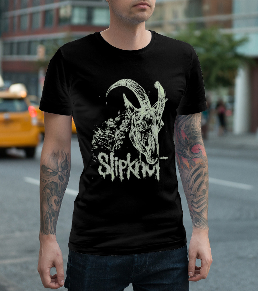 Slipknot Glow in the Dark Goat Skull Skeleton T-Shirt