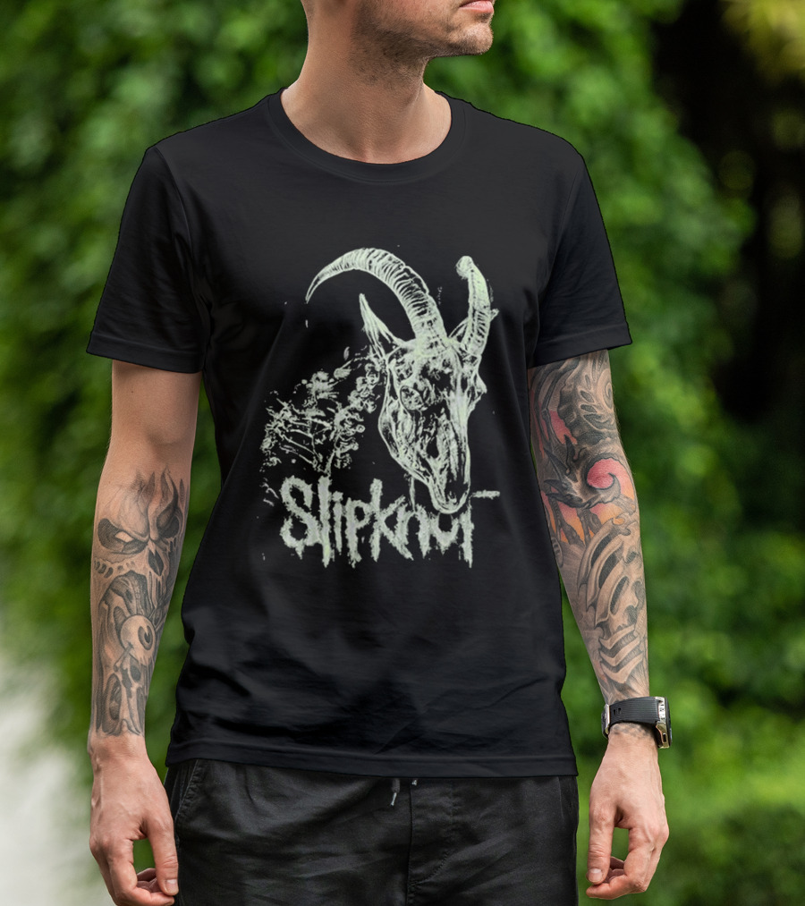 Slipknot Glow In The Dark Goat Skull Skeleton T-Shirt