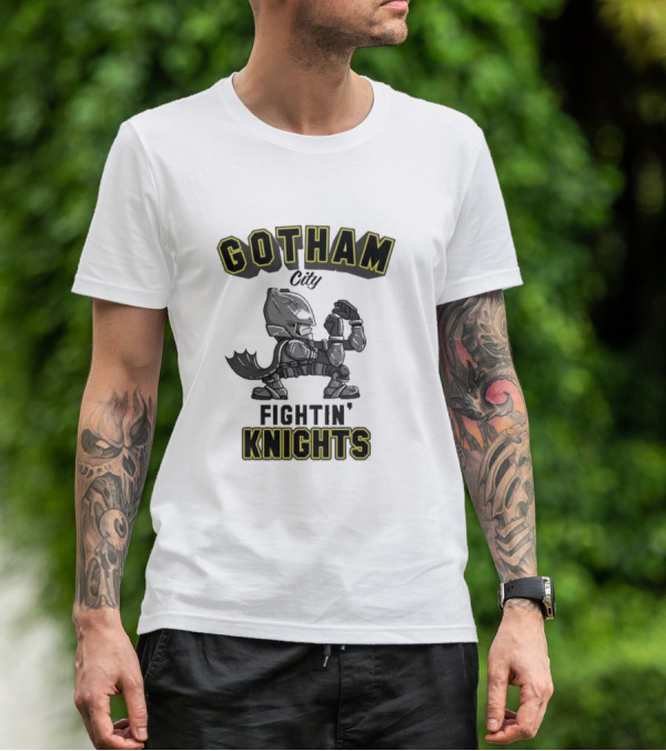Gotham City Fightin’ Knights Batman Comic Style Armor Pose T-Shirt
