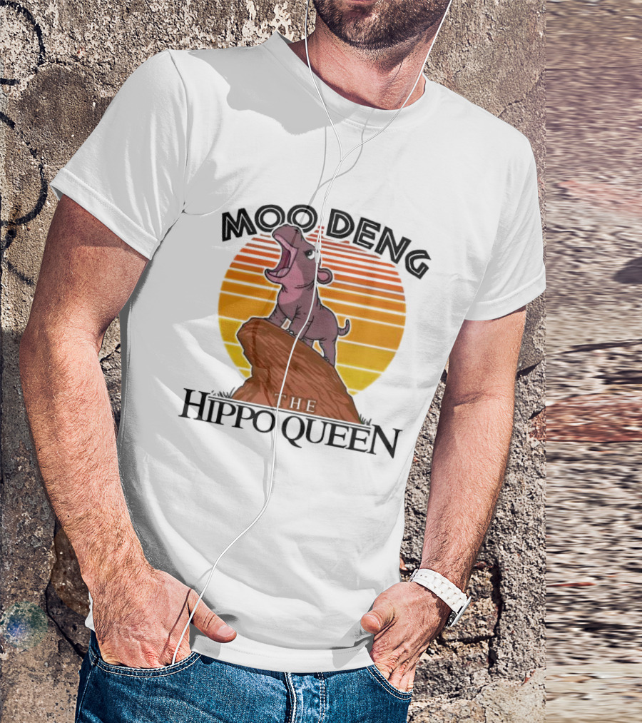 Moo Deng The Hippo Queen '24 Sunset Rock Cute T-Shirt