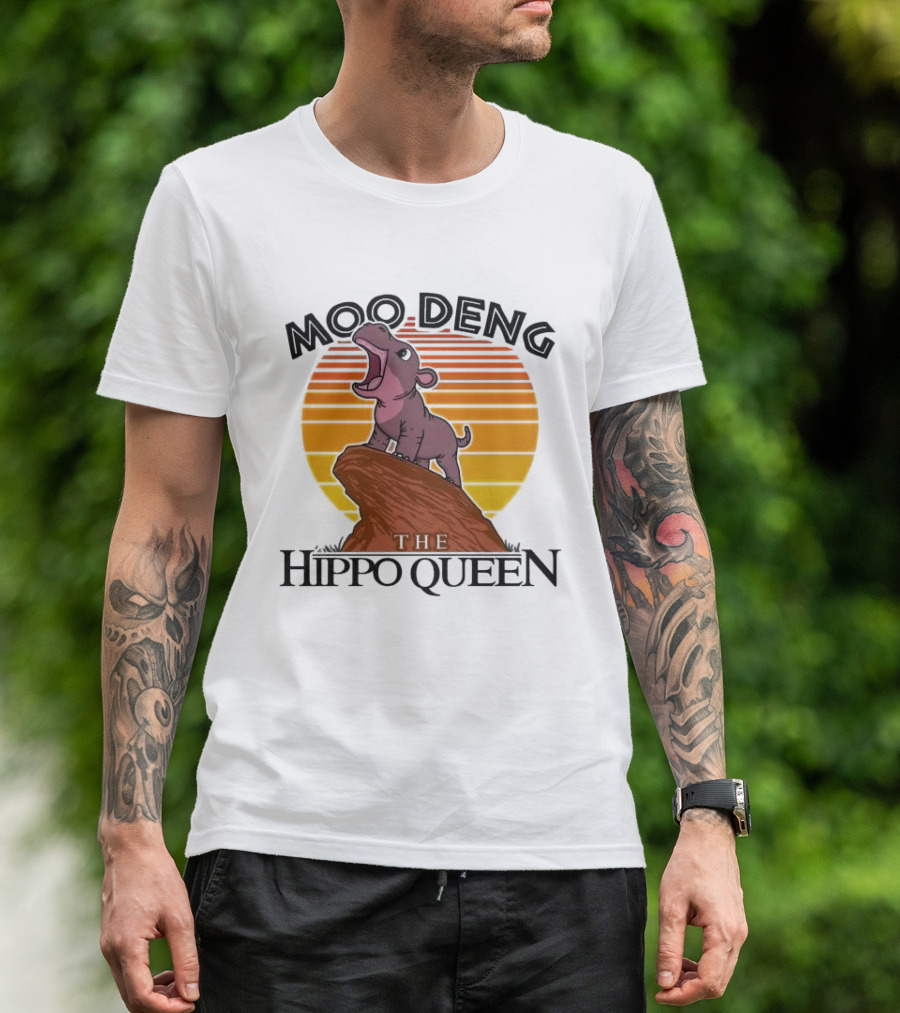 Moo Deng The Hippo Queen '24 Sunset Rock Cute T-Shirt