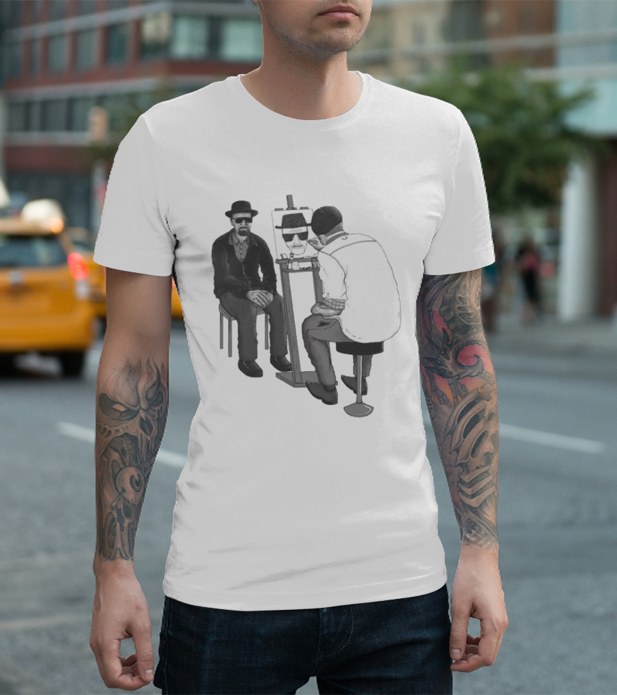 The One Who Draws Breaking Bad Walter White Sketching Himself T-Shirt
