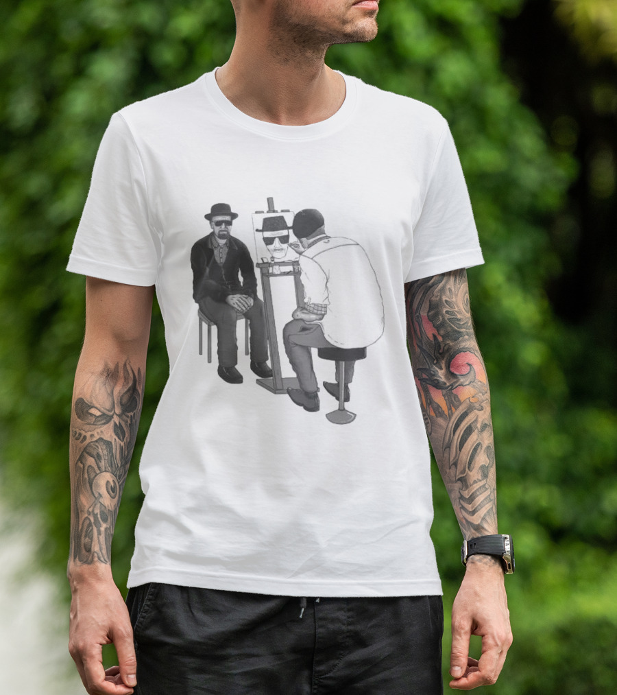 The One Who Draws Breaking Bad Walter White Sketching Himself T-Shirt