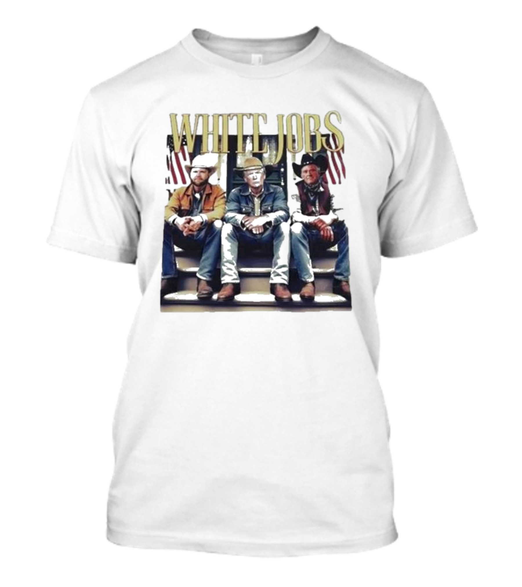 White Jobs Trump Vance Kennedy Cowboys American Flag T-Shirt