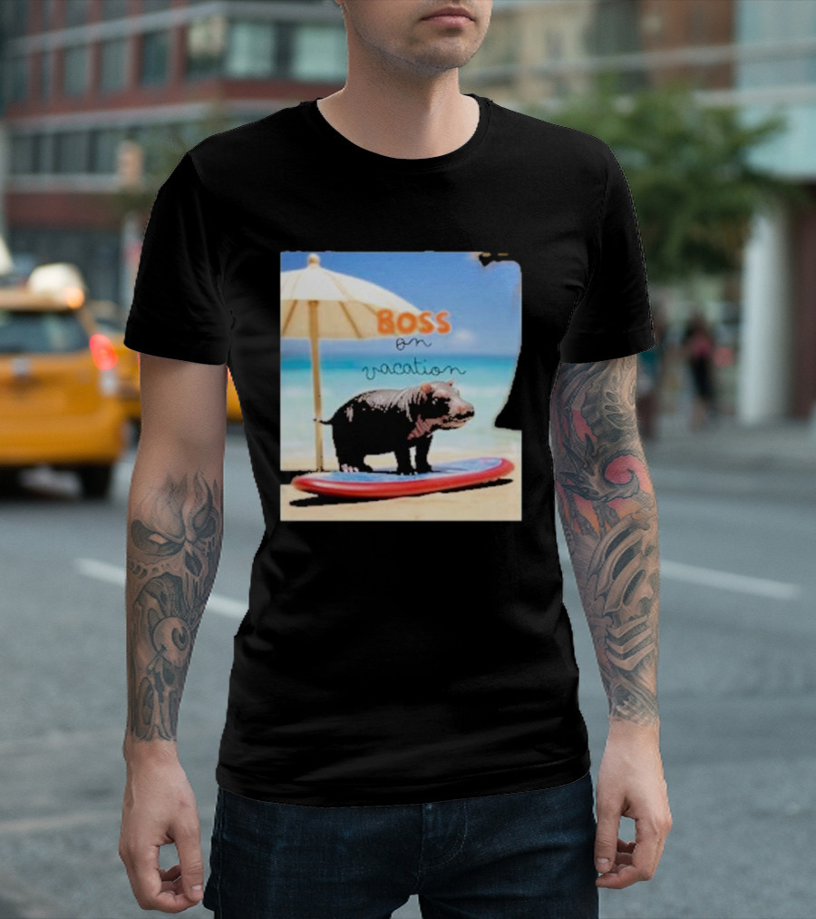 Boss On Vacation Hippo Beach Fun Series Summer T-Shirt