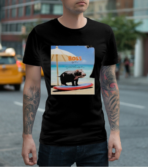 Boss On Vacation Hippo Beach Fun Series Summer T-Shirt