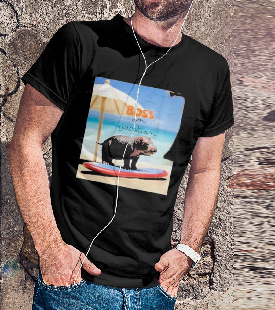 Boss On Vacation Hippo Beach Fun Series Summer T-Shirt